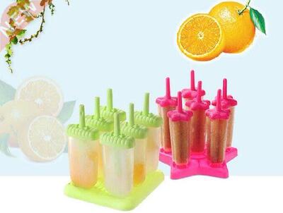 1PC 6 Cells Popsicles Mold Plastic Frozen Ice Cream Pop
