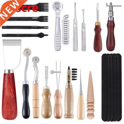 Leather Craft Tools Set With ?Cutting Knife?,Edge Beveler?,E