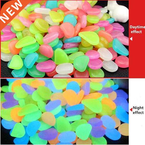 Stone Pebble Walkways Fish-Tank-Decor Rocks Glowing Garden-P