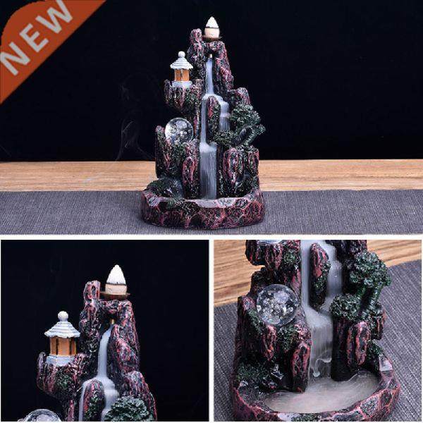 1pc backflow incense with led lamp cone mountain river