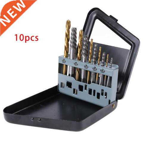 10Pcs/Set Damaged Screw Extractor Drill Bits Guide Set Broke