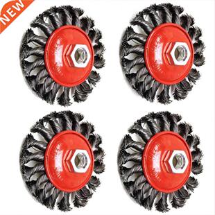 4 PCS 4inch 100mm Knotted Bench Steel Wire Brush Rust Remova