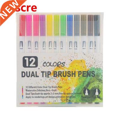 12 Colors Marker Liner Drawing Watercolor Marker Pens Twin H