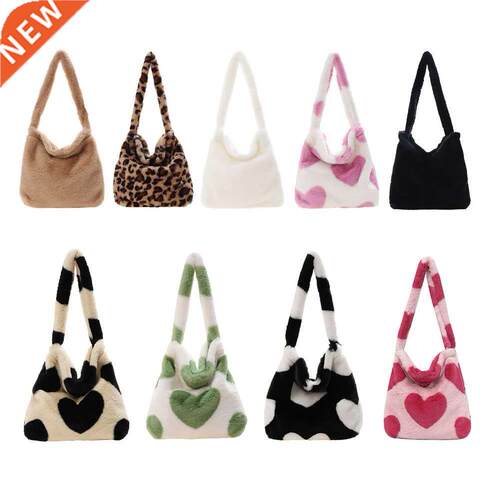 Retro Leopard Print Bags For Women 2021 Soft Plush Shoulder