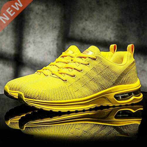 Big Size Outdoor Cushion Running Shoes for Men Yellow Sneake