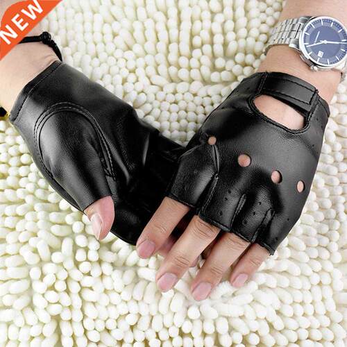 Unisex Artificial Leather Half-Finger Gloves Theatrical Punk