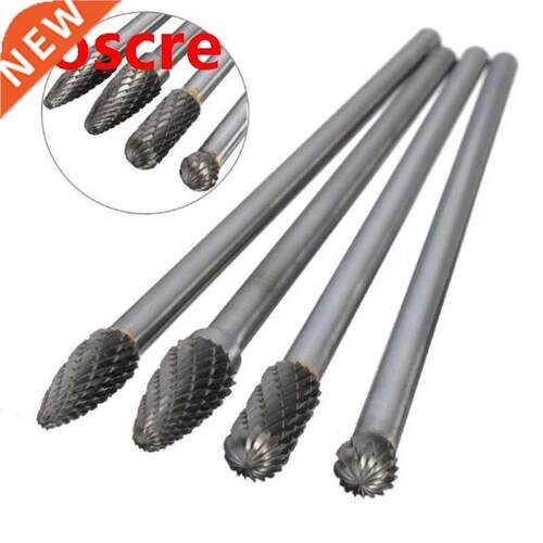 4Pcs 6mm Shank Tungsten Carbide Rotary Burr Set For Die Grin