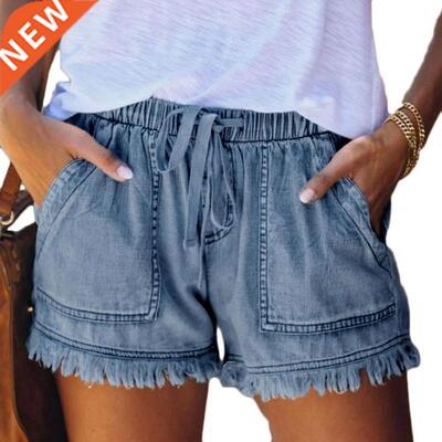 High Waisted Shorts Jeans Plus Size Summer Women's D