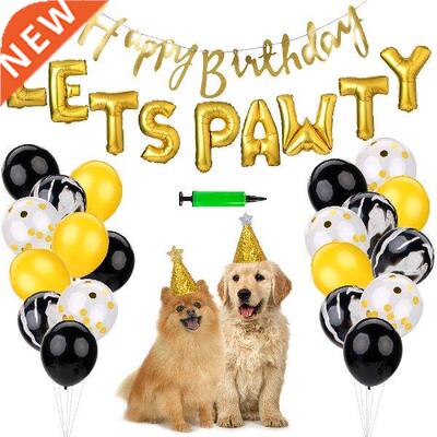 Caps for Pet Happy Birthday Decorations Set Includes Foil