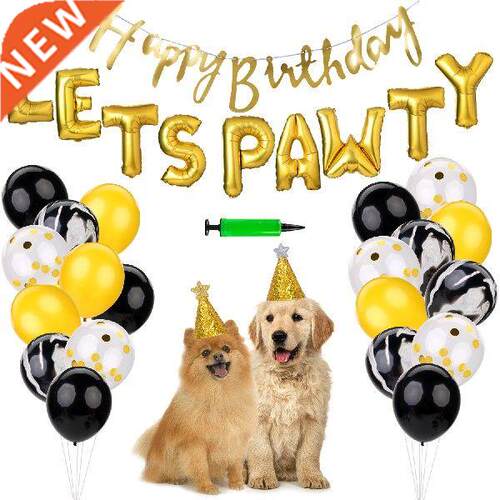Caps for Pet Happy Birthday Decorations Set Includes Foil