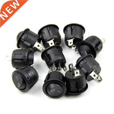 5PCS Black Mn Round 3 Pn SPDT ON-OFF Rocker Swtch