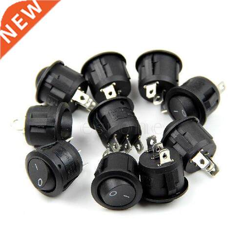 5PCS Black Mn Round 3 Pn SPDT ON-OFF Rocker Swtch