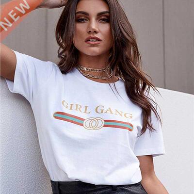 2018 Suumer Women T Shirt Letter Printing rand Female T-shi