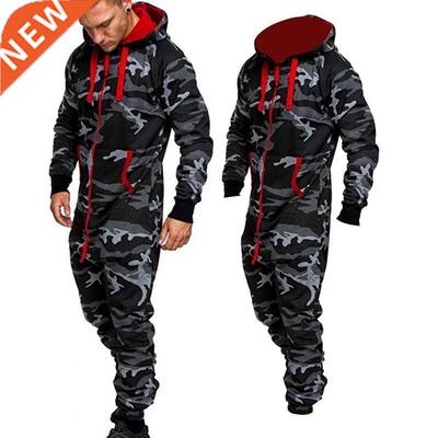 2022 Men's Sets Men's Jumpsuit One Piece Men's Hooded Fleece