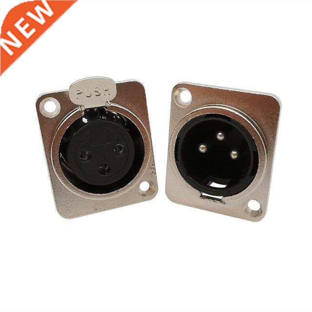 10Pcs Metal XLR 3 Pin Male Female Jack Socket Connector Pane