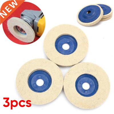 3PC 4 Inch 100mm Wool Polishing Wheel Buffing Pads Angle Gri