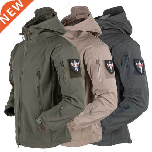 Military Shark Skin Soft Shell Jackets Men Tactical Windproo
