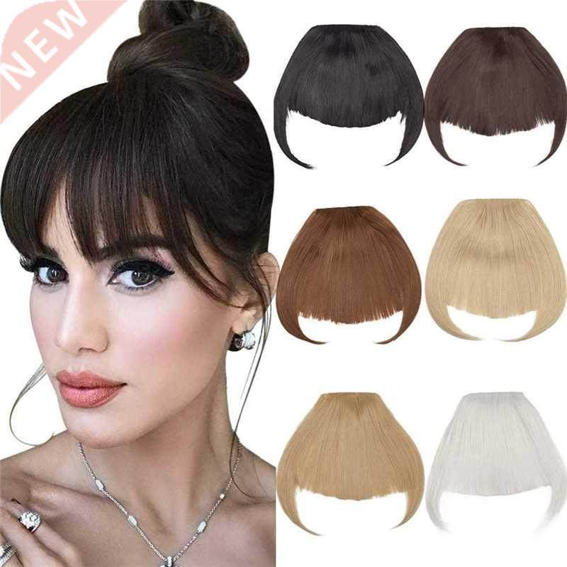bang false hair bangs black brown auburn red clip in on synt