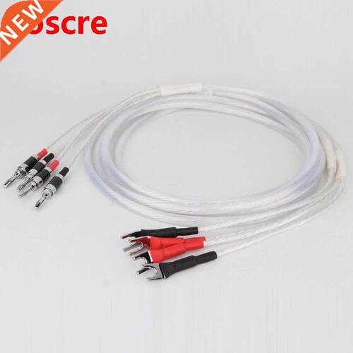 2021New One Pair HIFI Silver-Plated Speaker Cable Hi-END 4N