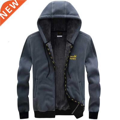 Winter Outdoor Hiking Sports Warm Fleece Hooded Jacket Men R