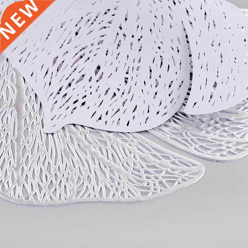 pvc tropical leaves geometric non-slip kitchen placemat coas