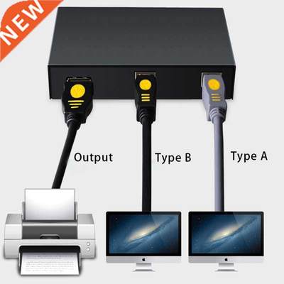 2 in 1 Out USB Print Sharer, 2 USB 2.0 Ports Splitter Printe