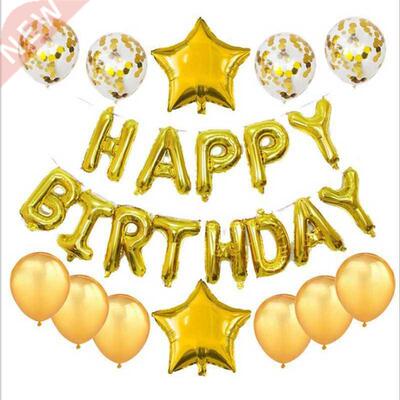 1set Happy Birthday Balloons Foil Letter Balloon Banners