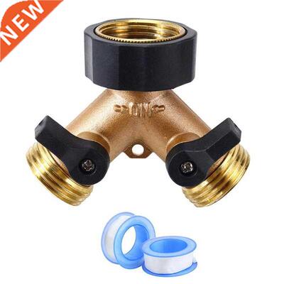 Solid Brass Body Backyard 2 Way Y Valve Garden Hose Connecto