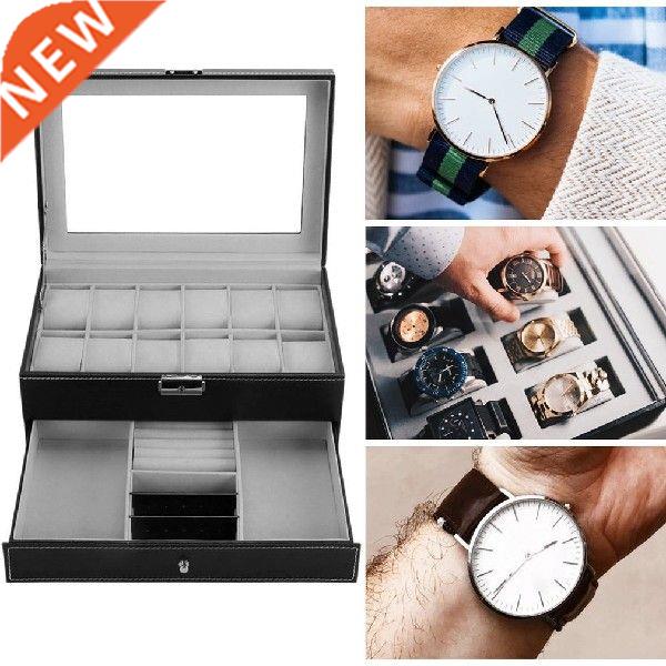 Professional 12 Grids Slots Watches Display Storage Box