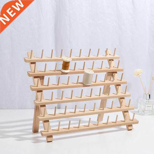 60-Spool Thread Rack Sewing Embroidery Organizer Natural