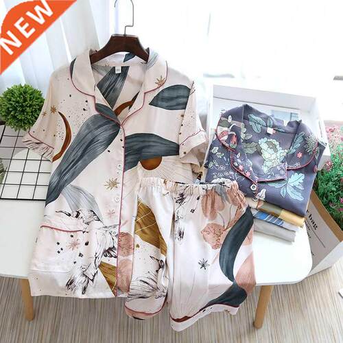 Women's Pajamas Set Short-sleeved Shorts Home Pijima Loose T