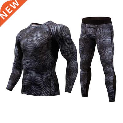 New Men's running Thermal Underwear set Compression Tight Tr