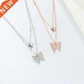 Silver Gold Plated Kawiia Butterfly Sterling Double Nec S925