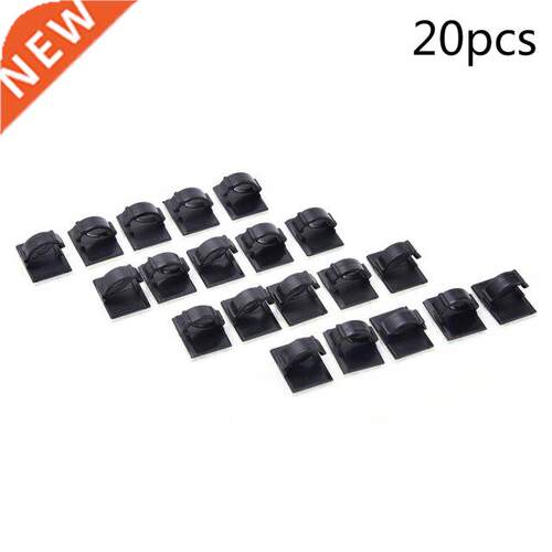 20pcs/lot Black Adhesive Car Cable Clips Cable Winder Drop W