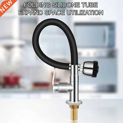 360° Rotating Kitchen Faucet Single Handle Black Polishe