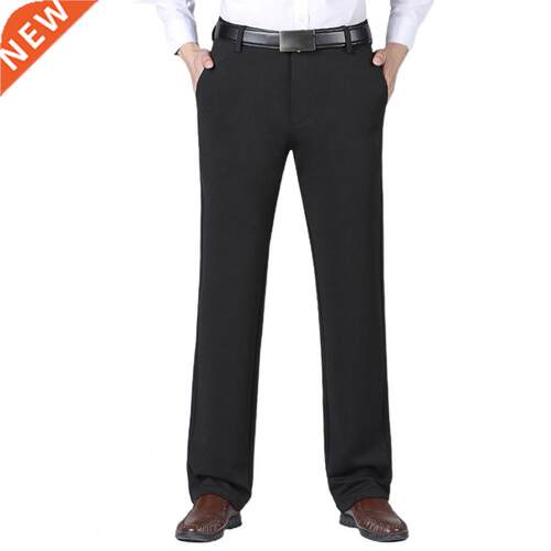 Classic Casual Men Pants 2021 Solid Color Stchy Autumn Mid W