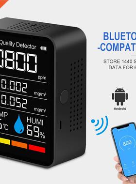 With Bluetooth 5 in1 CO2 Meter Digital Temperature Humidity