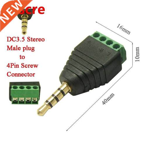 10Pcs free shipping 3.5mm Audio Stereo plug male to 4pin Ter