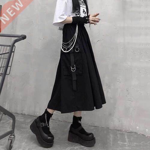 Gothic High Waist Cargo Skirts Woman Harajuku 2022 Loose A-l