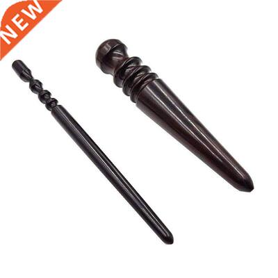 2 Pcs Leathercraft Slicker Round Burnisher , Ebony Wood Leat