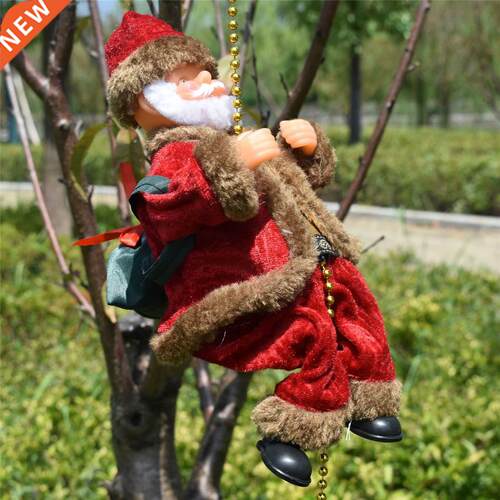 Electric Santa Claus Climb Ladder Christmas Hanging Decorati