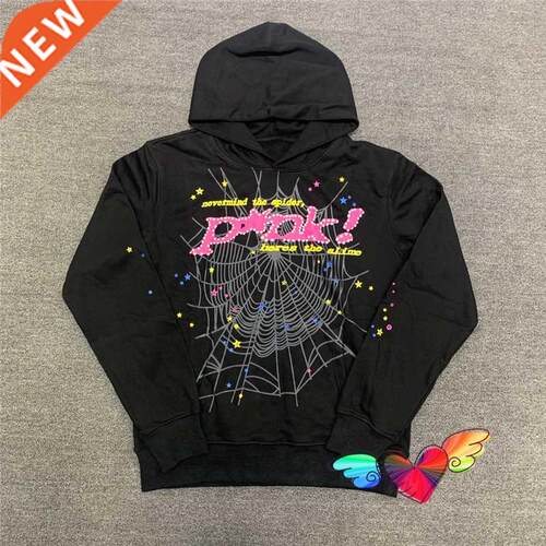 Hip Hop Web Puff Print Sp5der 555555 Hoodie Men Women High