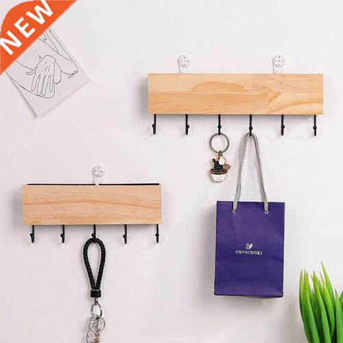 Home Decor Metal Wooden Hook Key Holders Wall Home Shelf