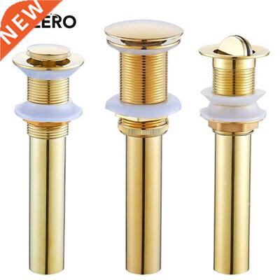 Bathroom Basin Drain Strainer Golden Plated Luxury Sink Pop