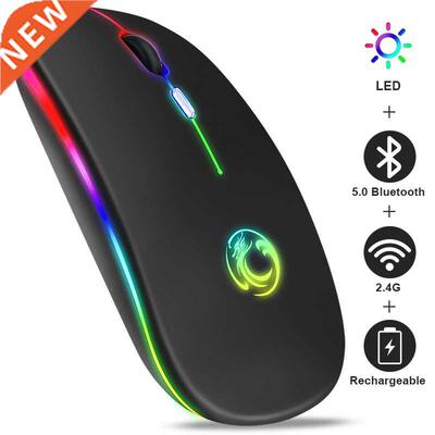 Wireless Mouse Bluetooth RGB Rechargeable Mouse Wireless Com