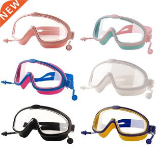 Outdoor Swim Goggles Earplug 2 in 1 Set for Kids Anti-Fog UV