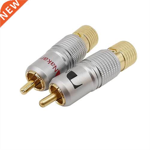 10Pcs High Quality Gold Plated RCA Plug Audio Wire Cable Coa