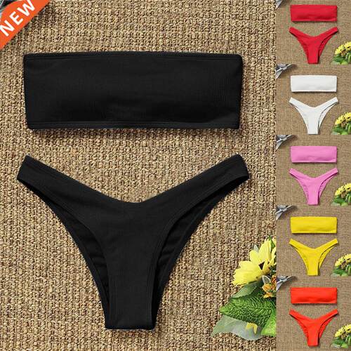 Women	s Bikini High Waisted Tummy Control Two Piece S