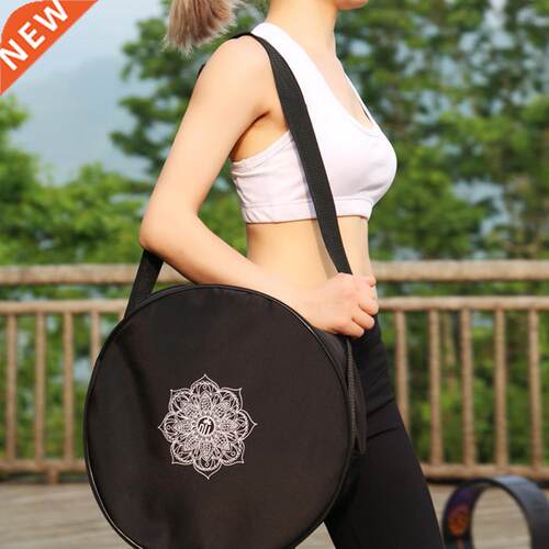 Yoga Wheel Bag Nylon Black Mandala Flower Yoga Circle Bag