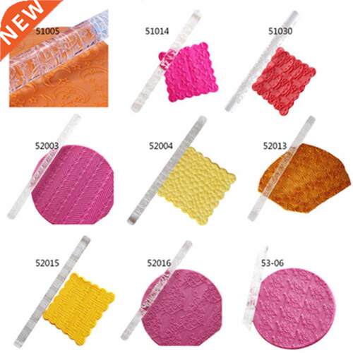 1PC Acrylic Rolling Pin Designed Fondant Cake Impression